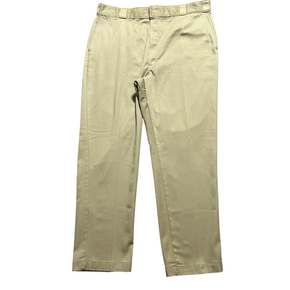 VTG Dickies 874 Work Pants Mens 42x32 (Fits 40x32) Khaki Straight Leg USA Made